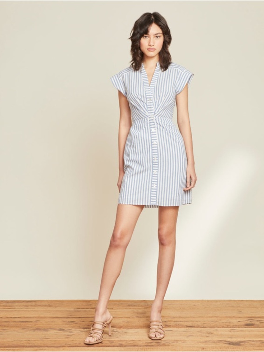 Veronica Beard Blue and White Striped Mini Dress